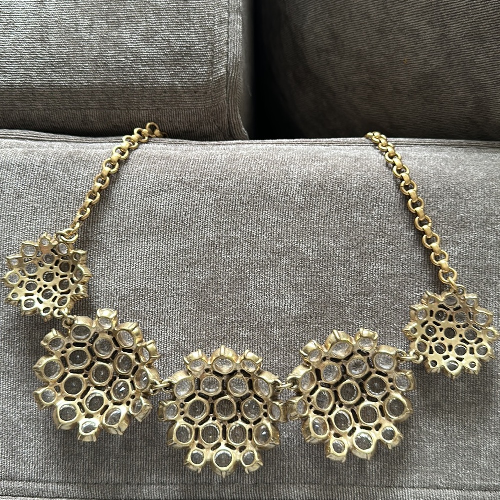 j.crew Gold Crystal studded Necklace - Picture 4 of 6